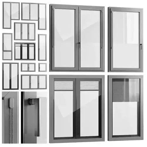Windows with built-in blinds Finstral  3D model