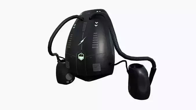 Jetpack I02 Black Green - SciFi Character Design Low-poly 3D model