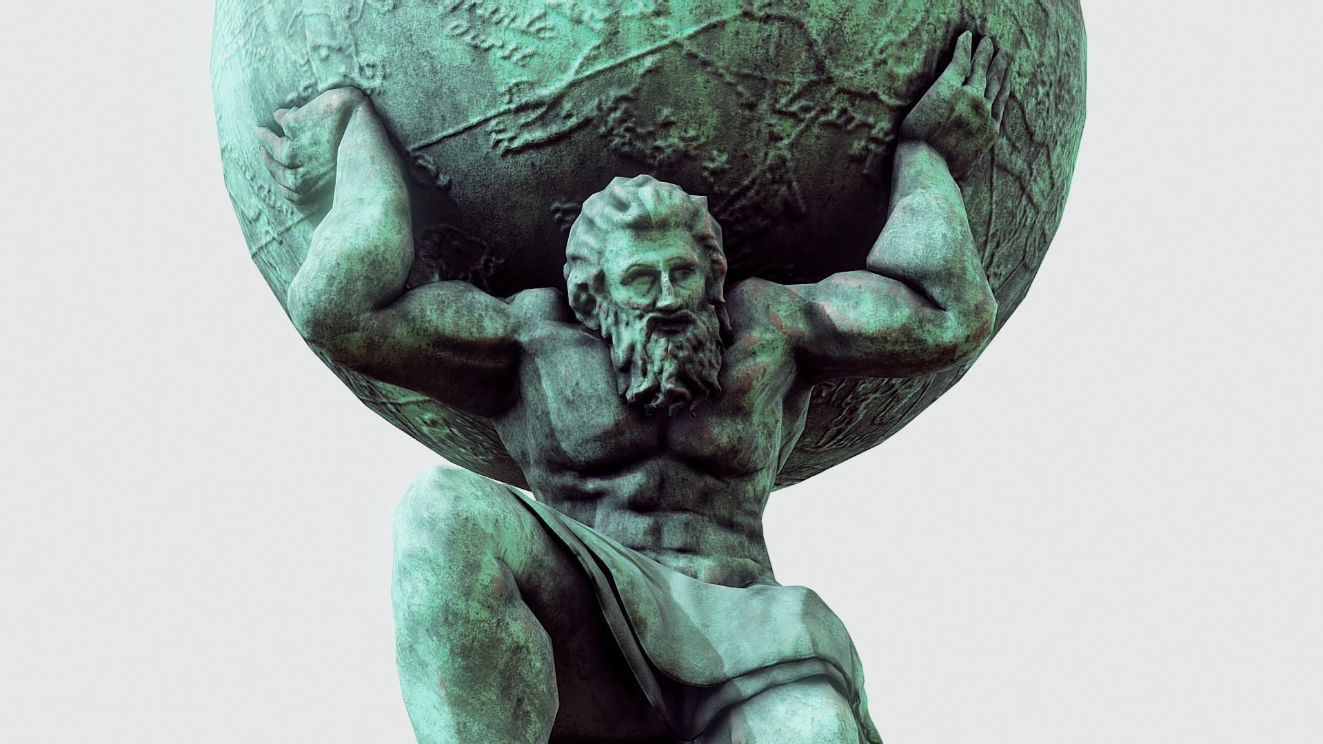 Atlas- man carrying sky Low-poly 3D model_15