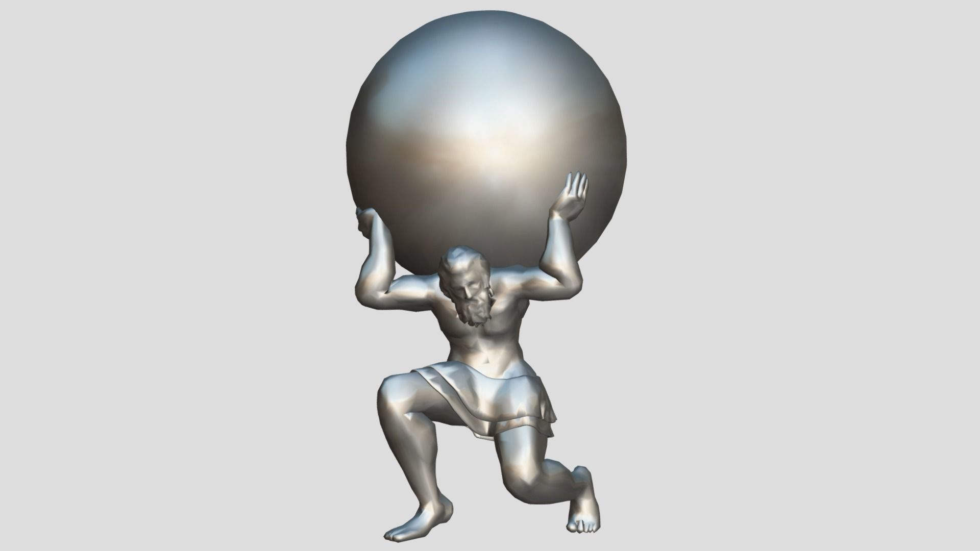 Atlas- man carrying sky Low-poly 3D model_19