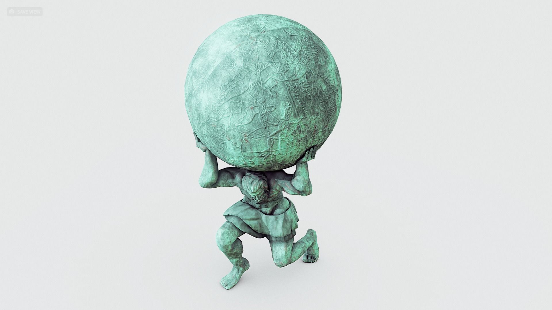 Atlas- man carrying sky Low-poly 3D model_12