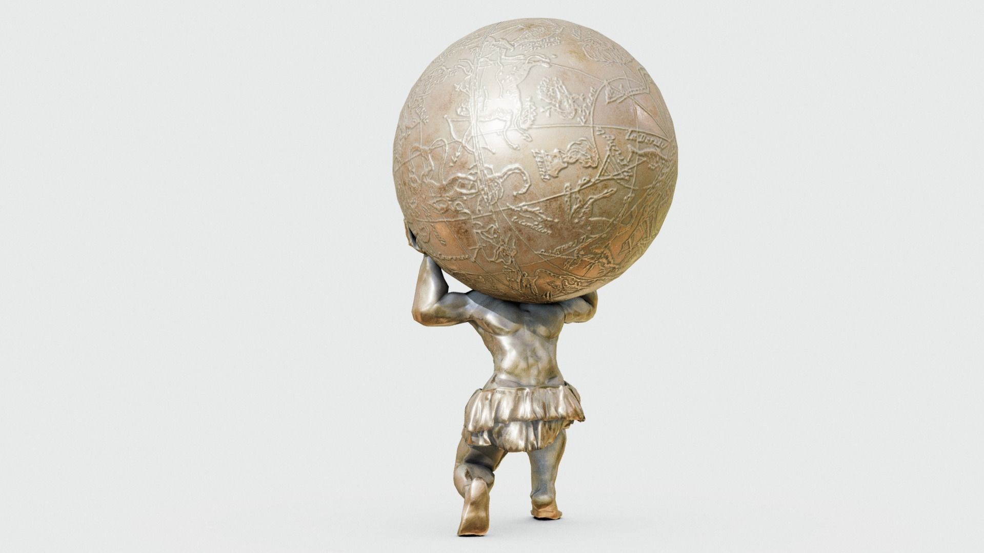 Atlas- man carrying sky Low-poly 3D model_11