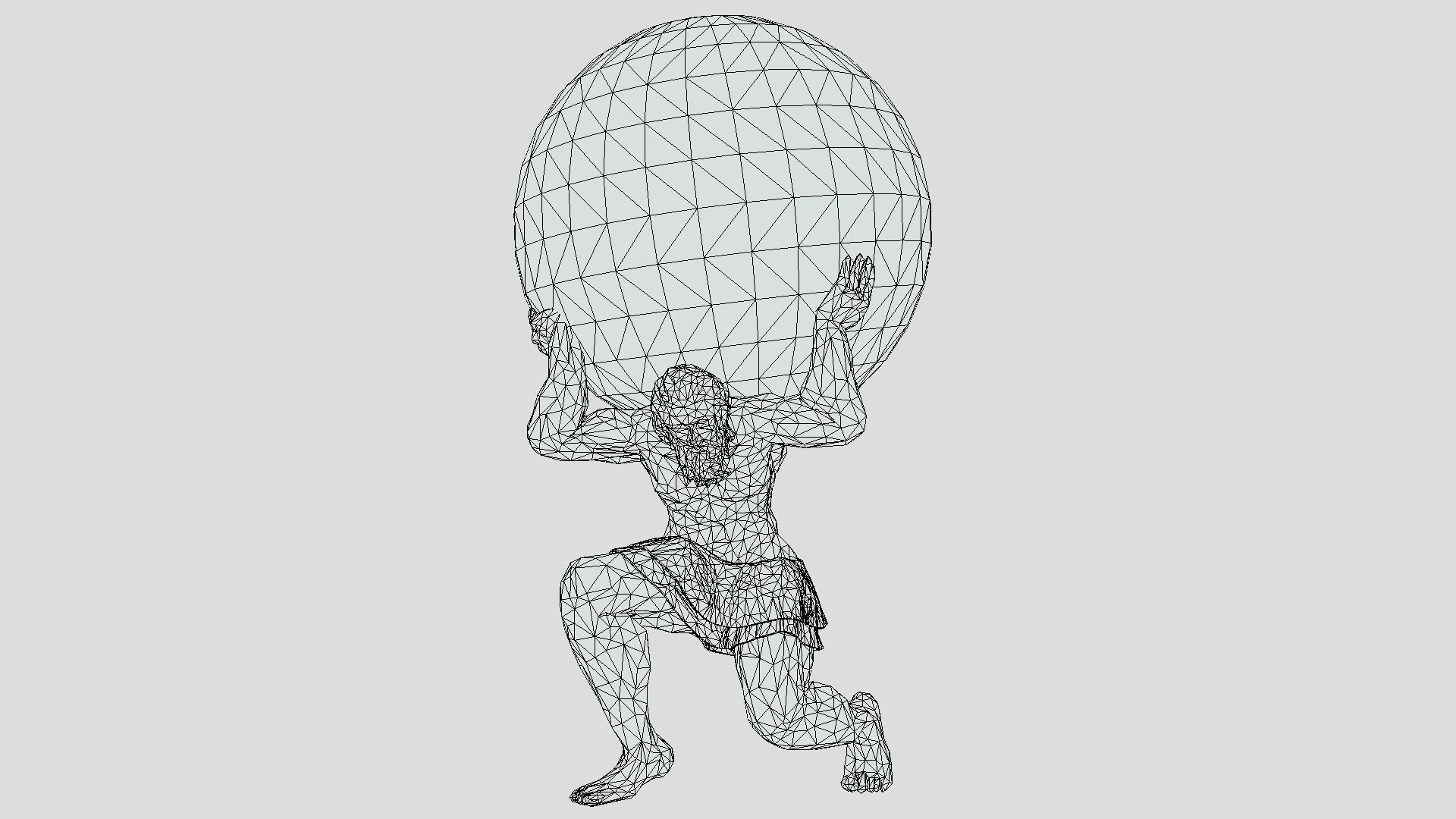 Atlas- man carrying sky Low-poly 3D model_16
