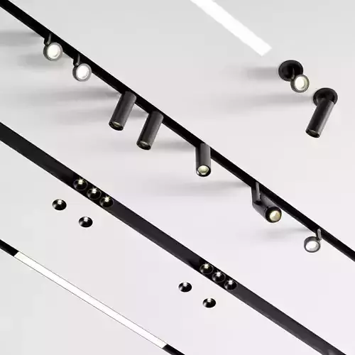 Light Set different lighting fixtures on wall