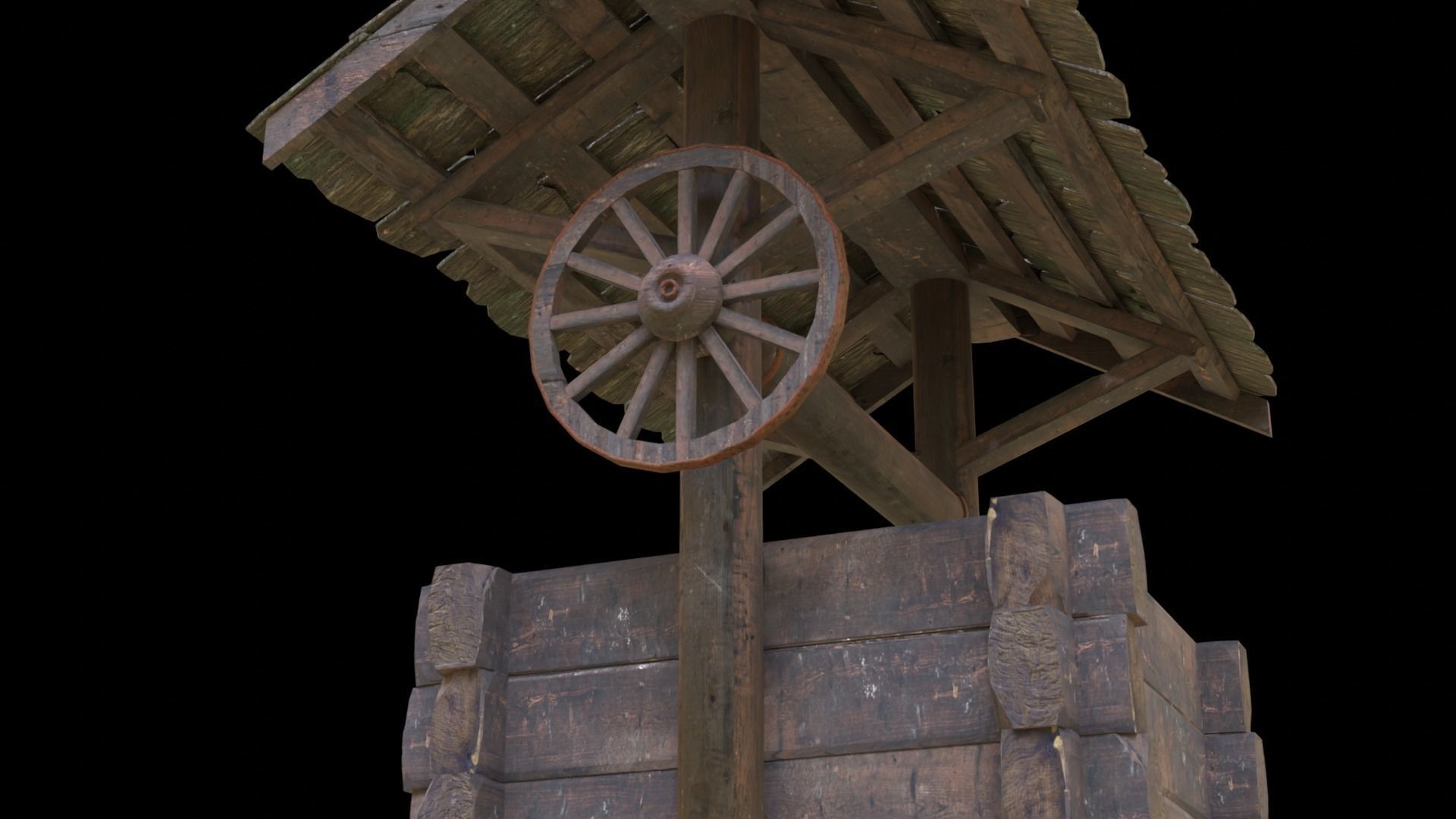 Old Well Game Ready Low-poly 3D model_3