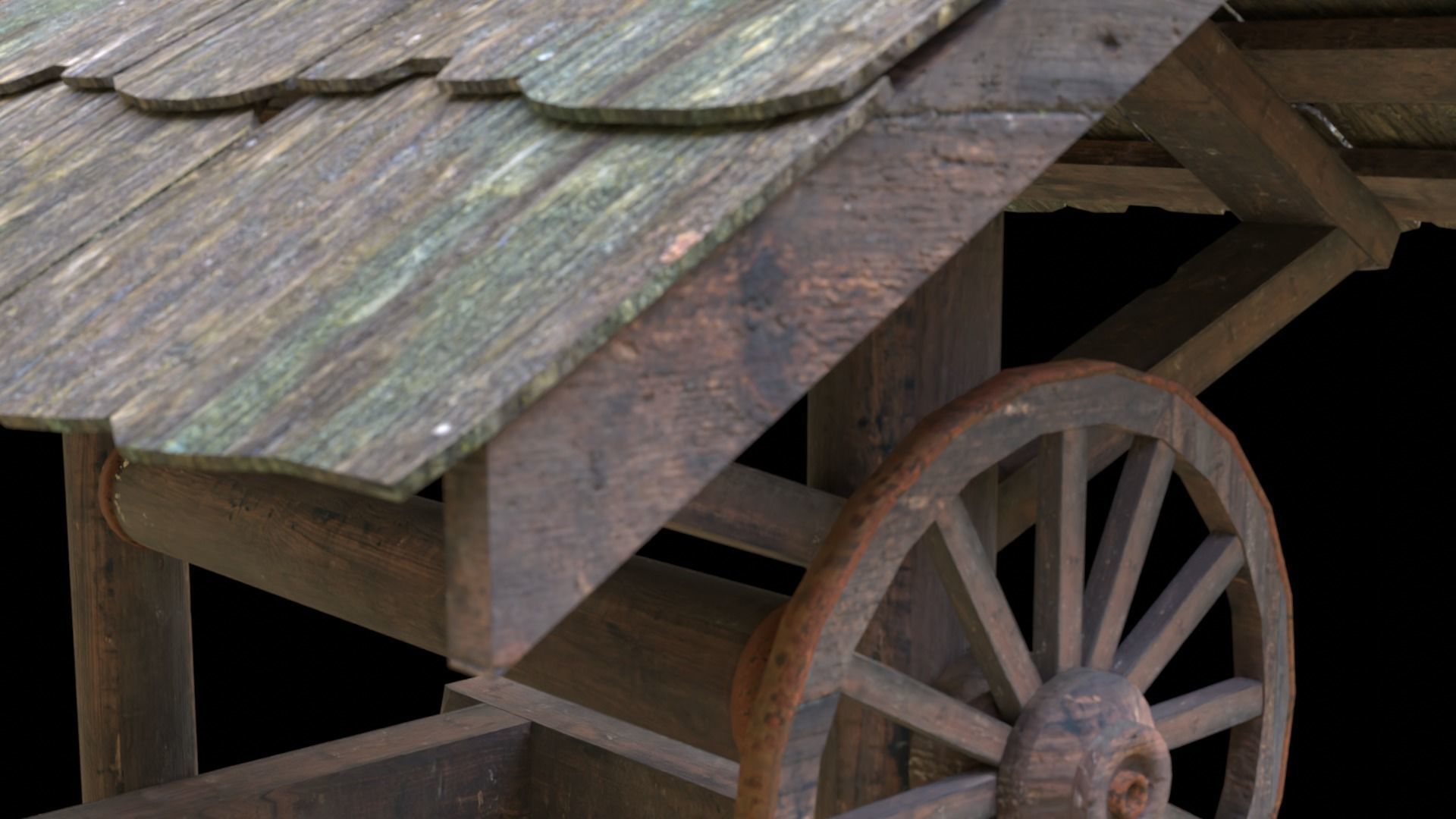 Old Well Game Ready Low-poly 3D model_5