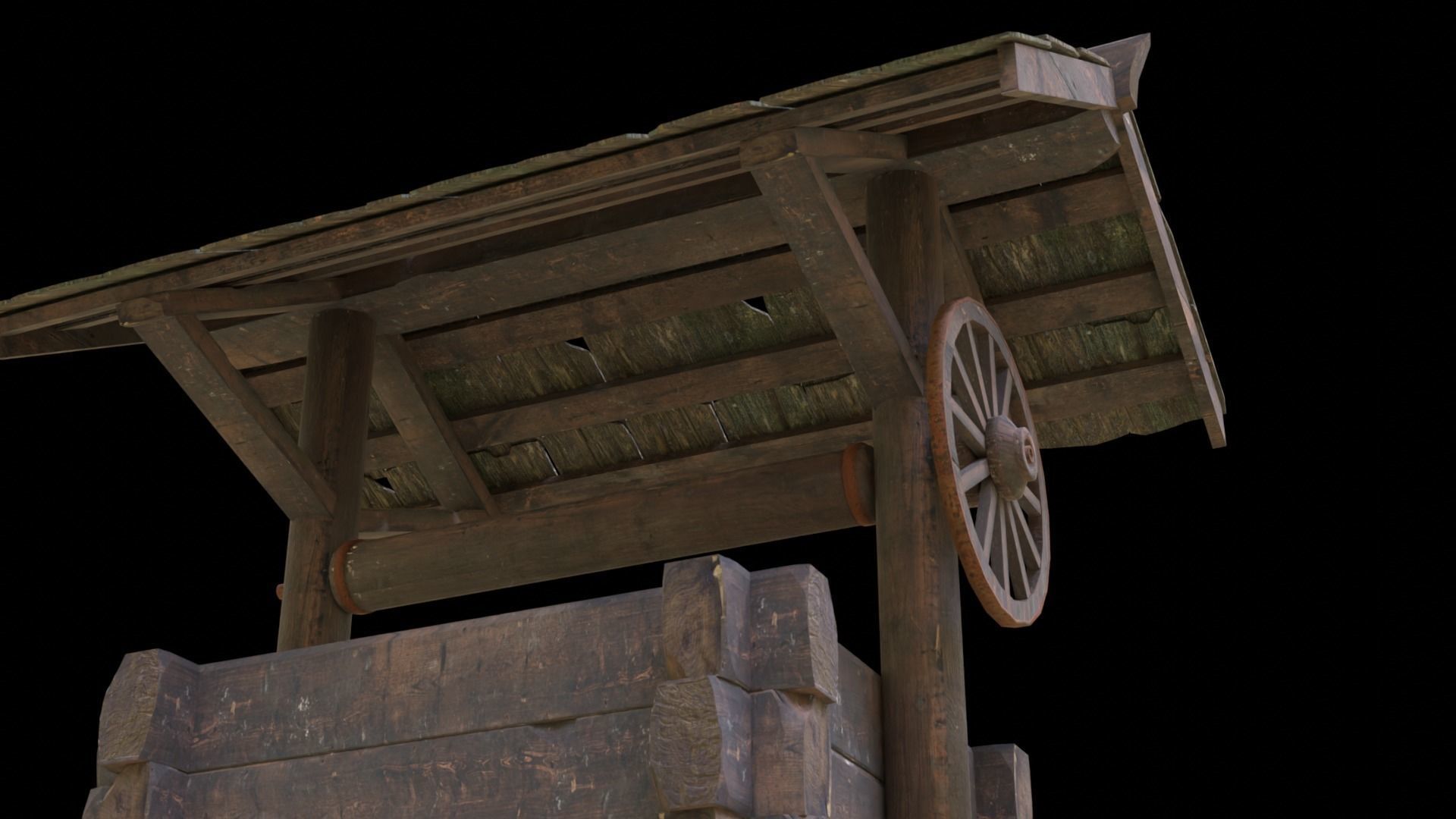 Old Well Game Ready Low-poly 3D model_2