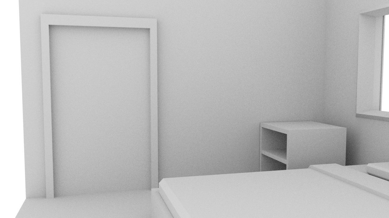 The bedroom is isometric not textured Low-poly 3D model_9