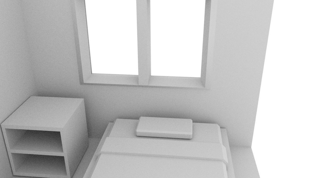 The bedroom is isometric not textured Low-poly 3D model_12