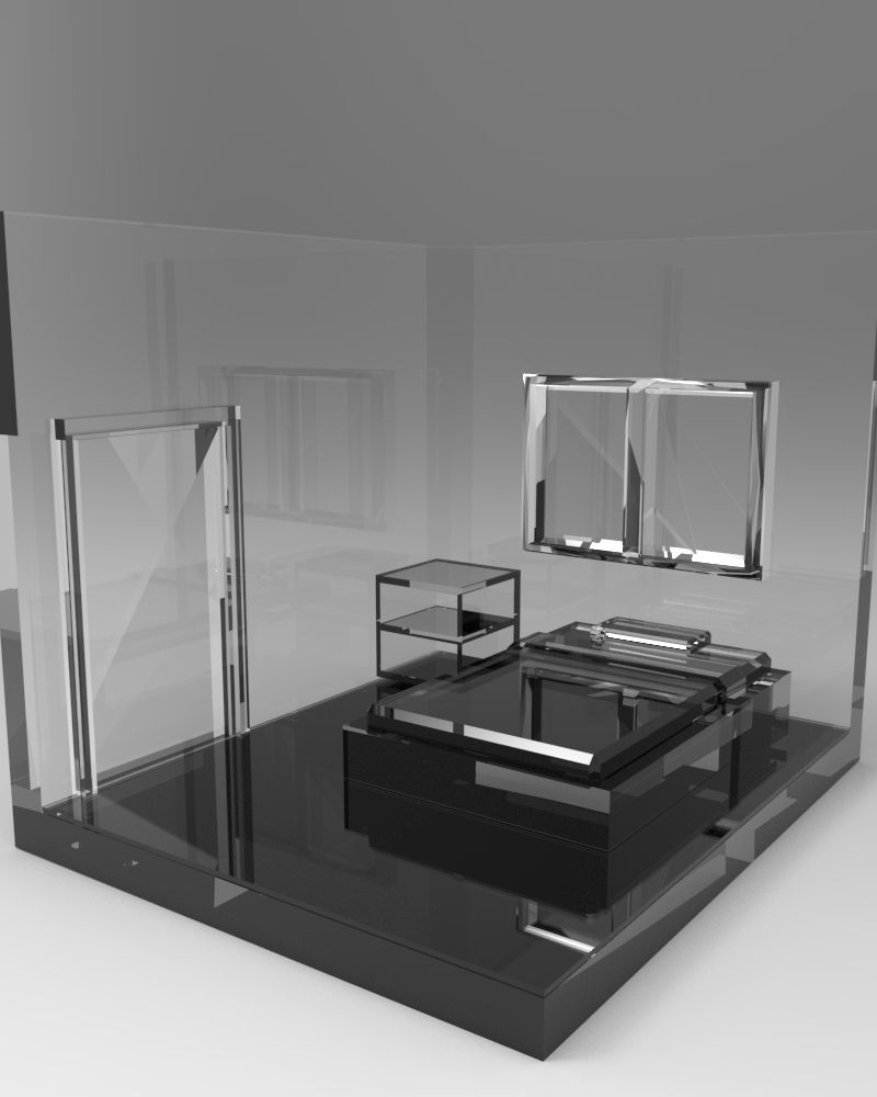 The bedroom is isometric not textured Low-poly 3D model_14