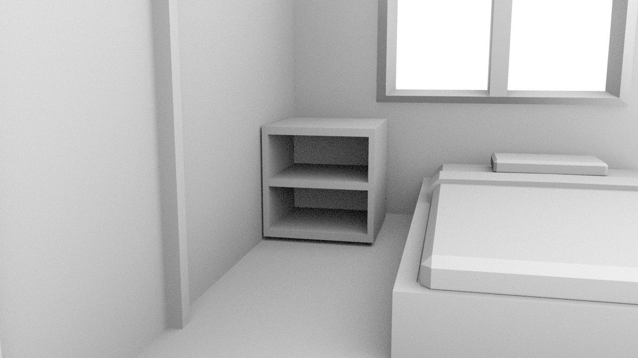 The bedroom is isometric not textured Low-poly 3D model_11