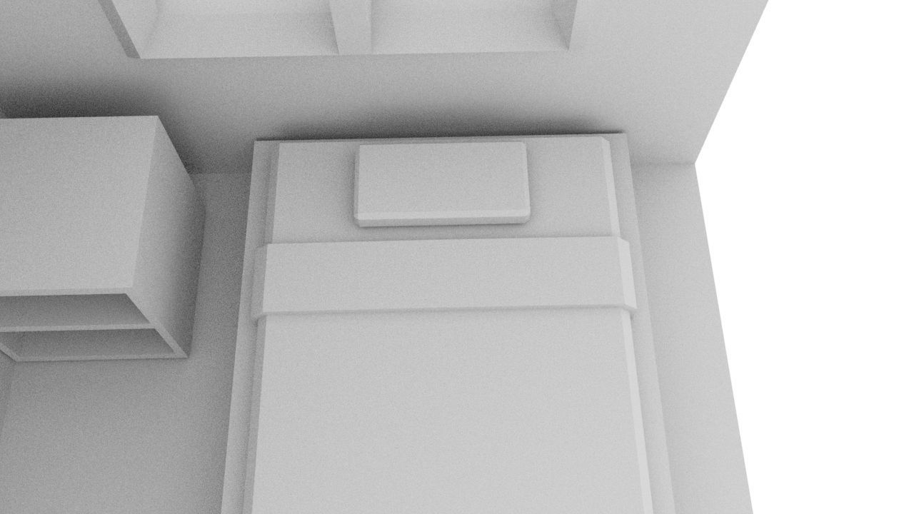 The bedroom is isometric not textured Low-poly 3D model_10