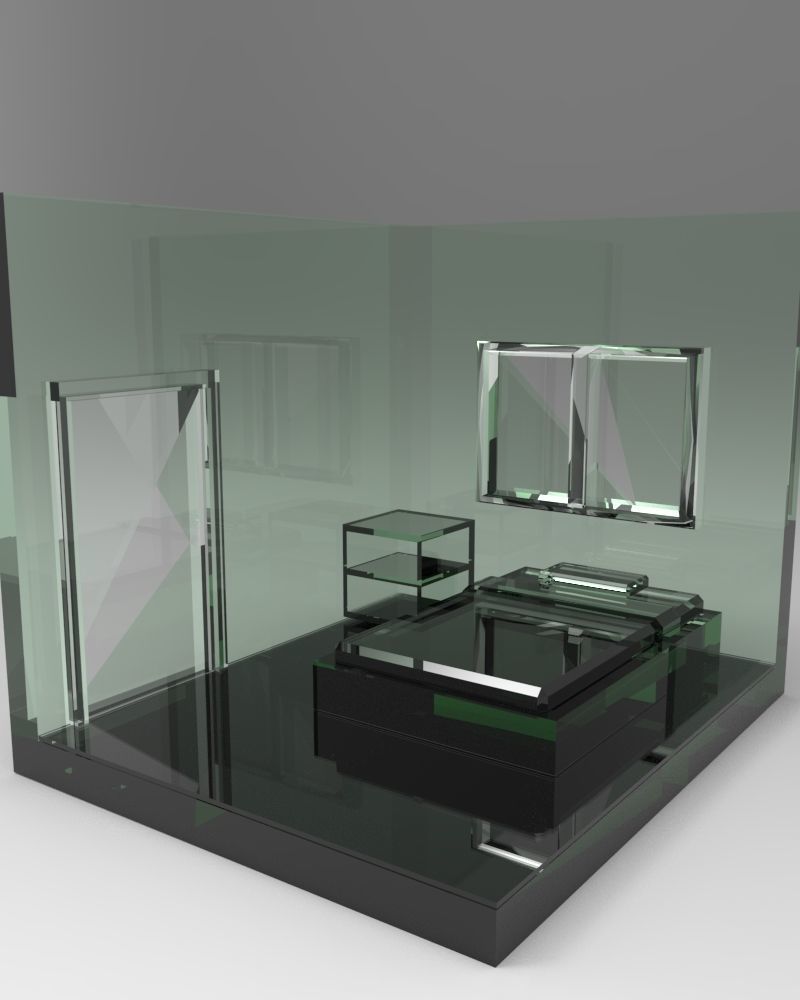 The bedroom is isometric not textured Low-poly 3D model_13