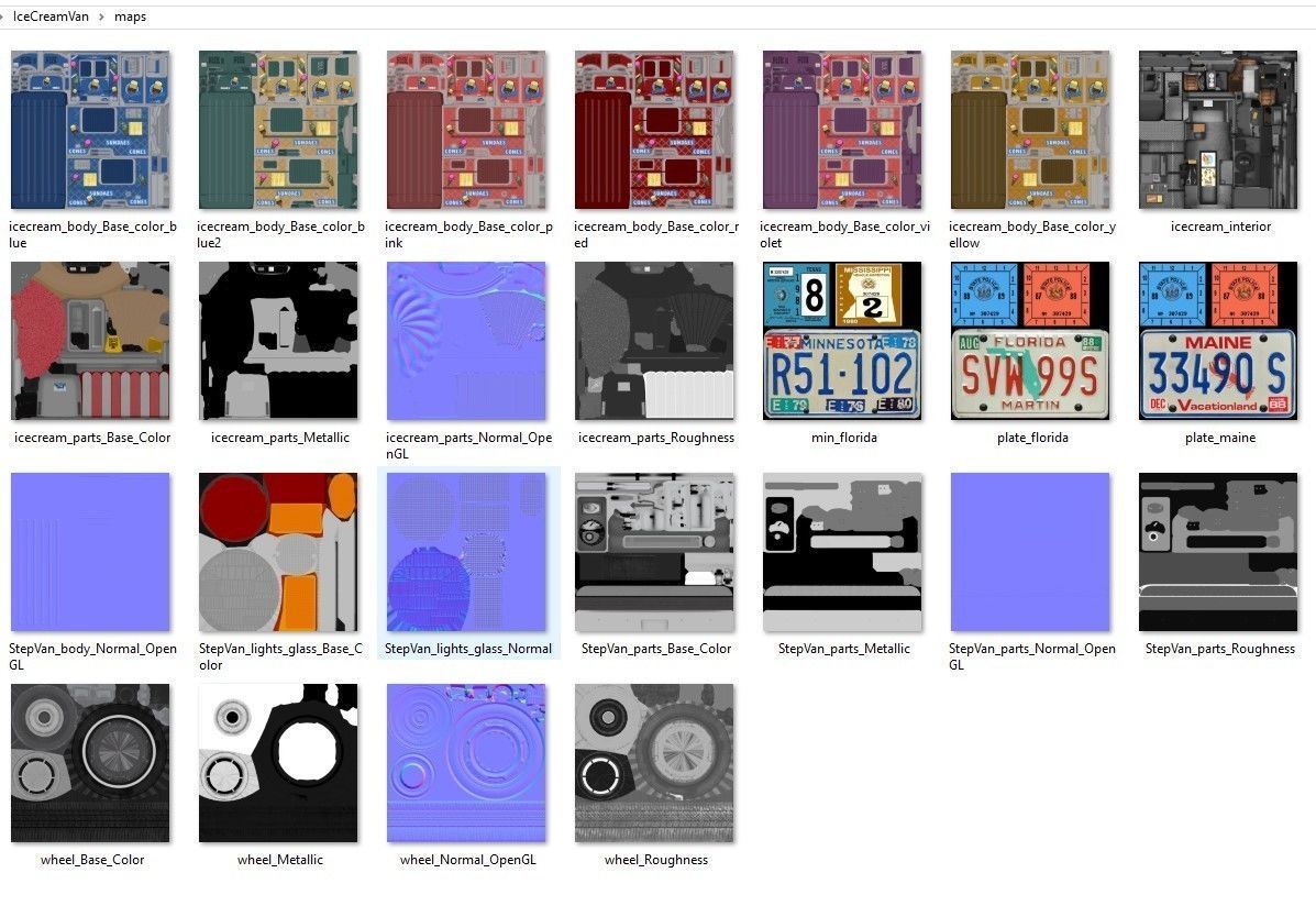 Icecream food truck Low-poly 3D model_49