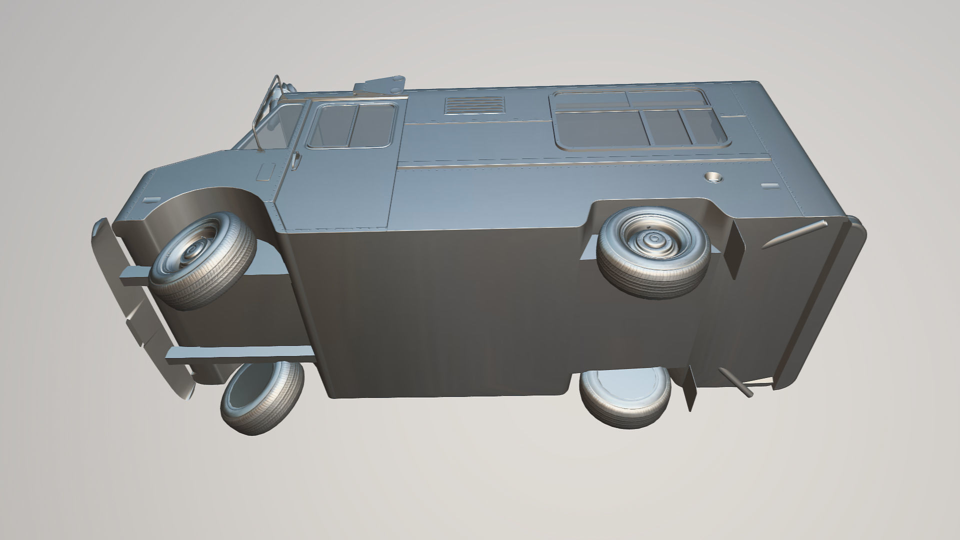 Icecream food truck Low-poly 3D model_36