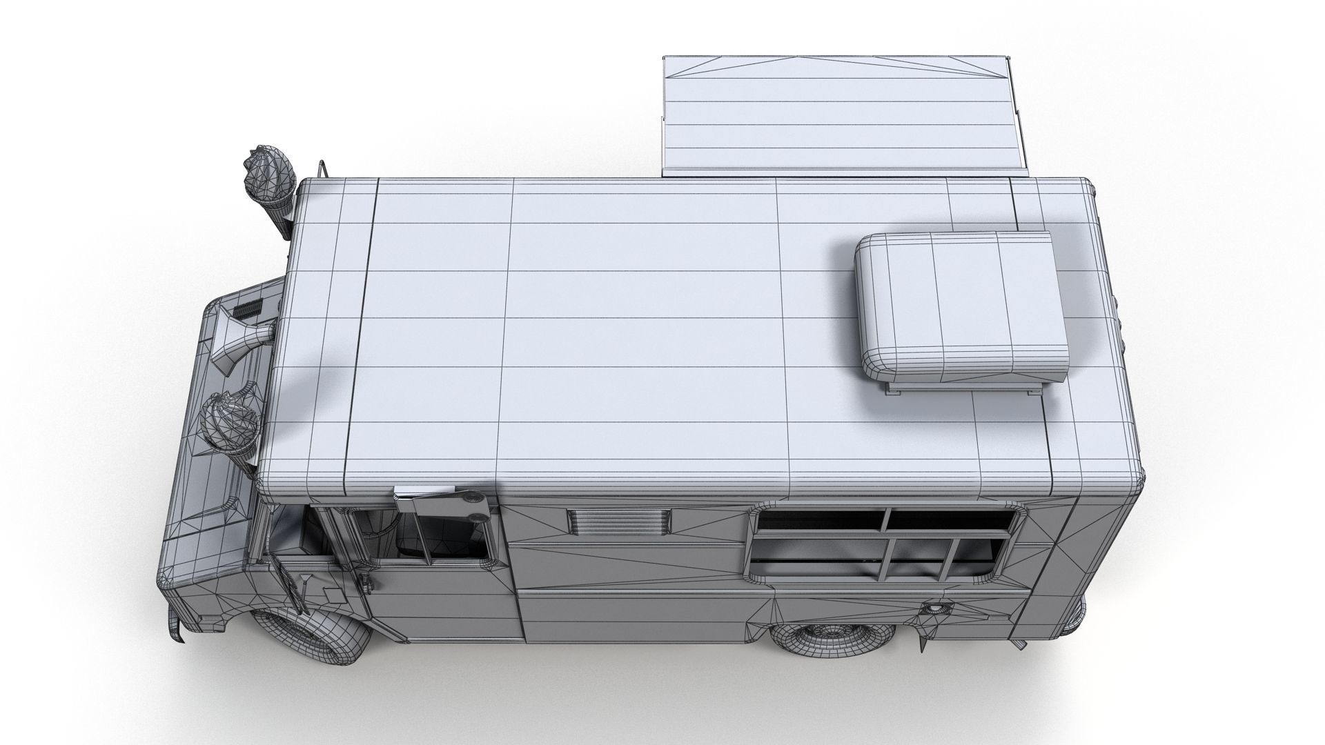 Icecream food truck Low-poly 3D model_14