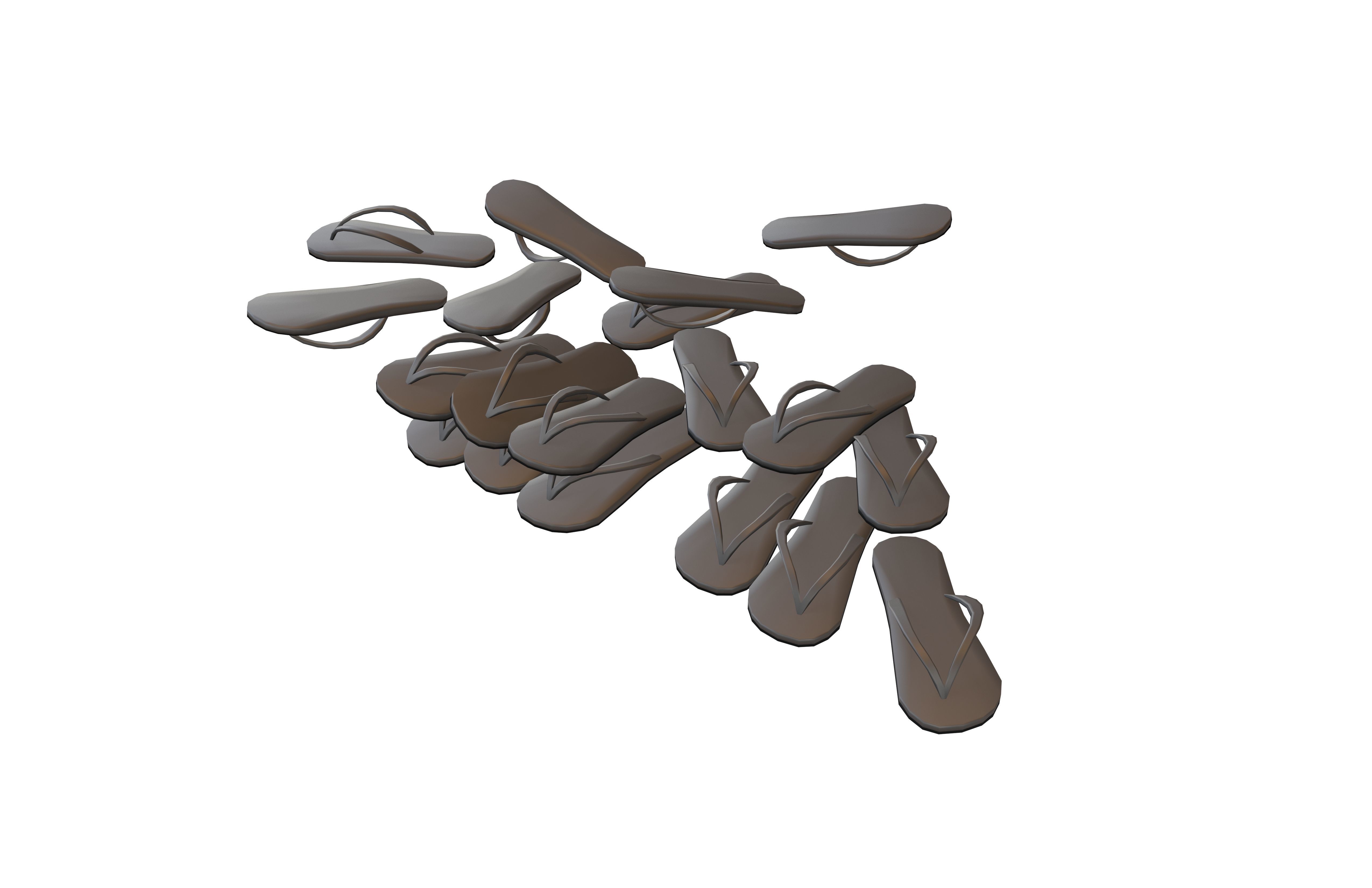 Flip Flops Pile v1 001 Low-poly 3D model_2