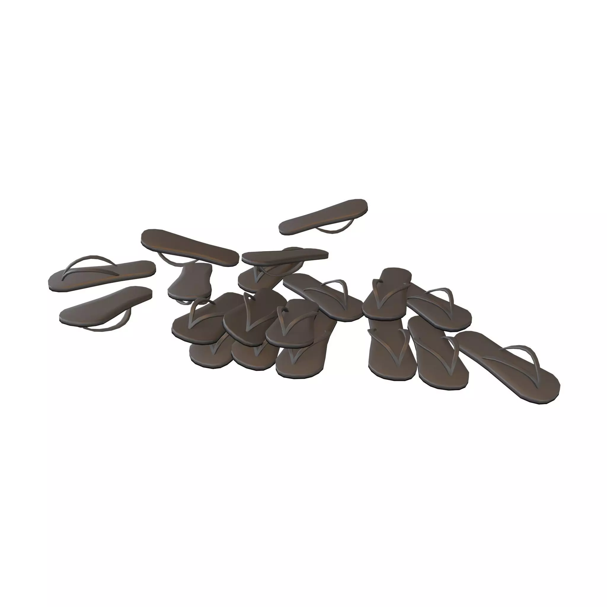 Flip Flops Pile v1 001 Low-poly 3D model_0