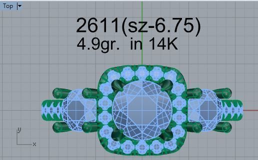 Adorable 3-Stone Diamond ring 2612 3D print model 3D print model_4