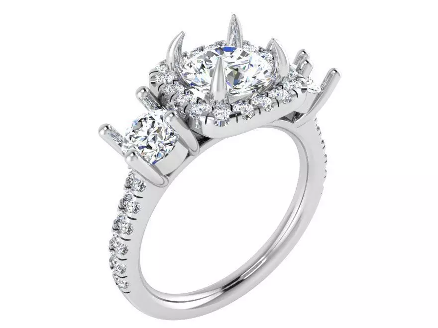 Adorable 3-Stone Diamond ring 2612 3D print model 3D print model_0