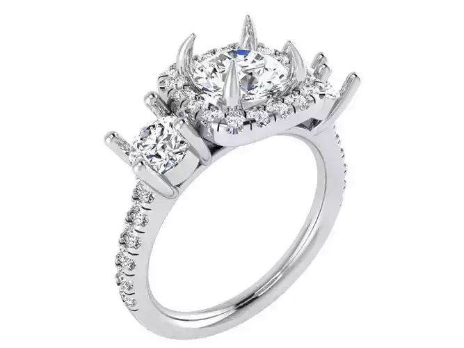 Adorable 3-Stone Diamond ring 2612 3D print model