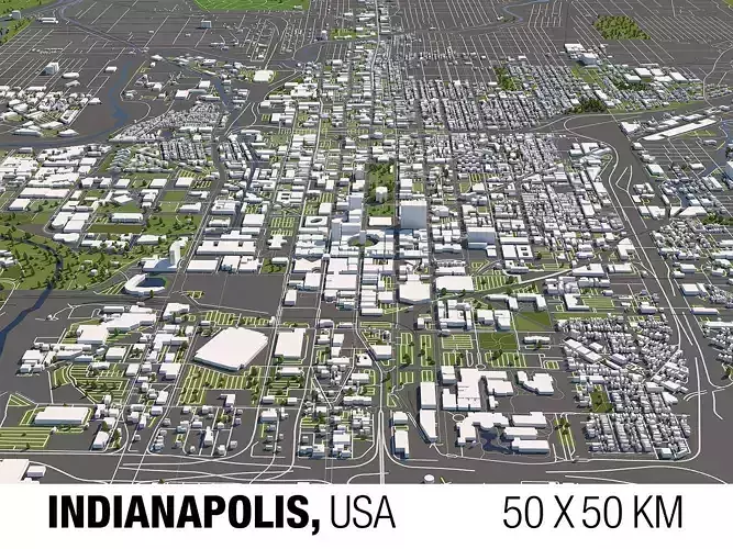 Indianapolis 50x50km City Model