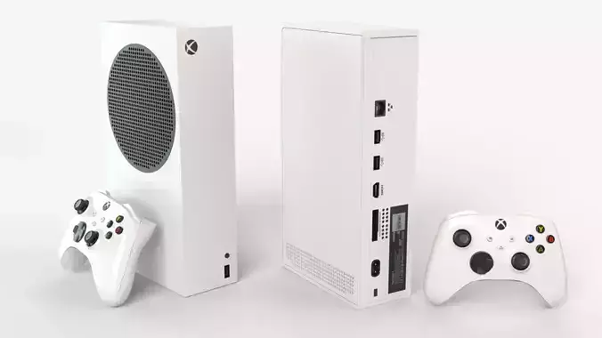 Xbox Series S White  Low-poly 3D model