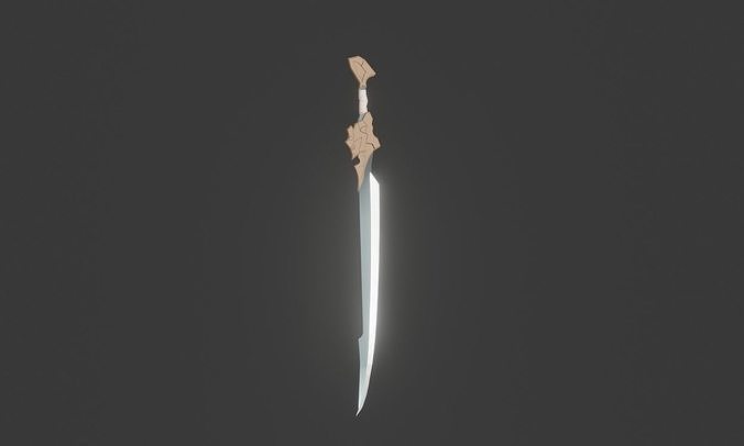 Low-Poly Genshin Impact FILLET BLADE SWORD Low-poly 3D model