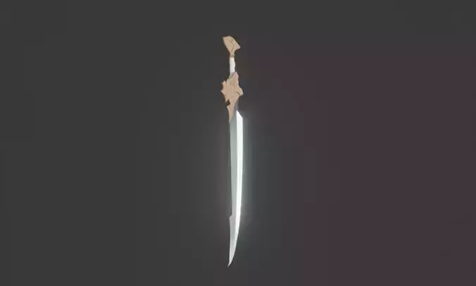 Low-Poly Genshin Impact FILLET BLADE SWORD