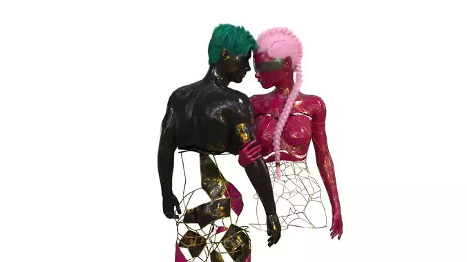 man and woman Free 3D model