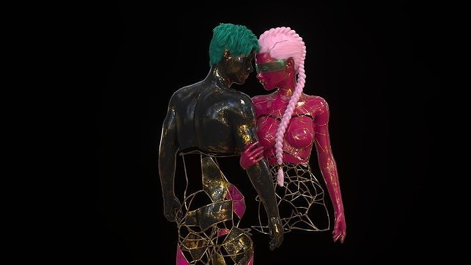 man and woman Free 3D model