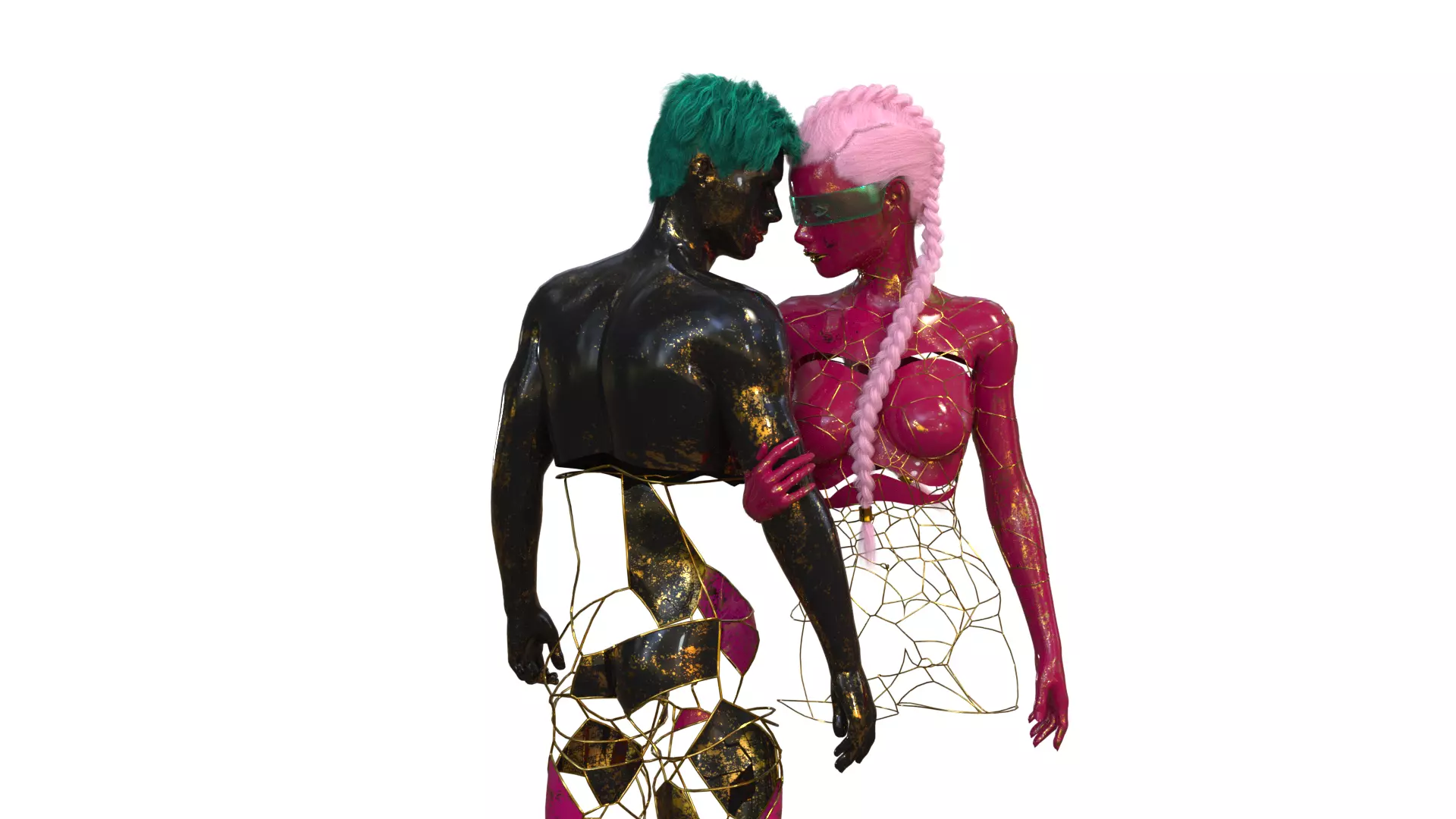 man and woman Free 3D model_0