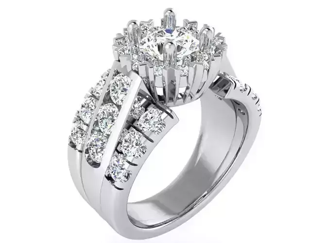 3-Row Round Dimoand ring 2615 3D print model