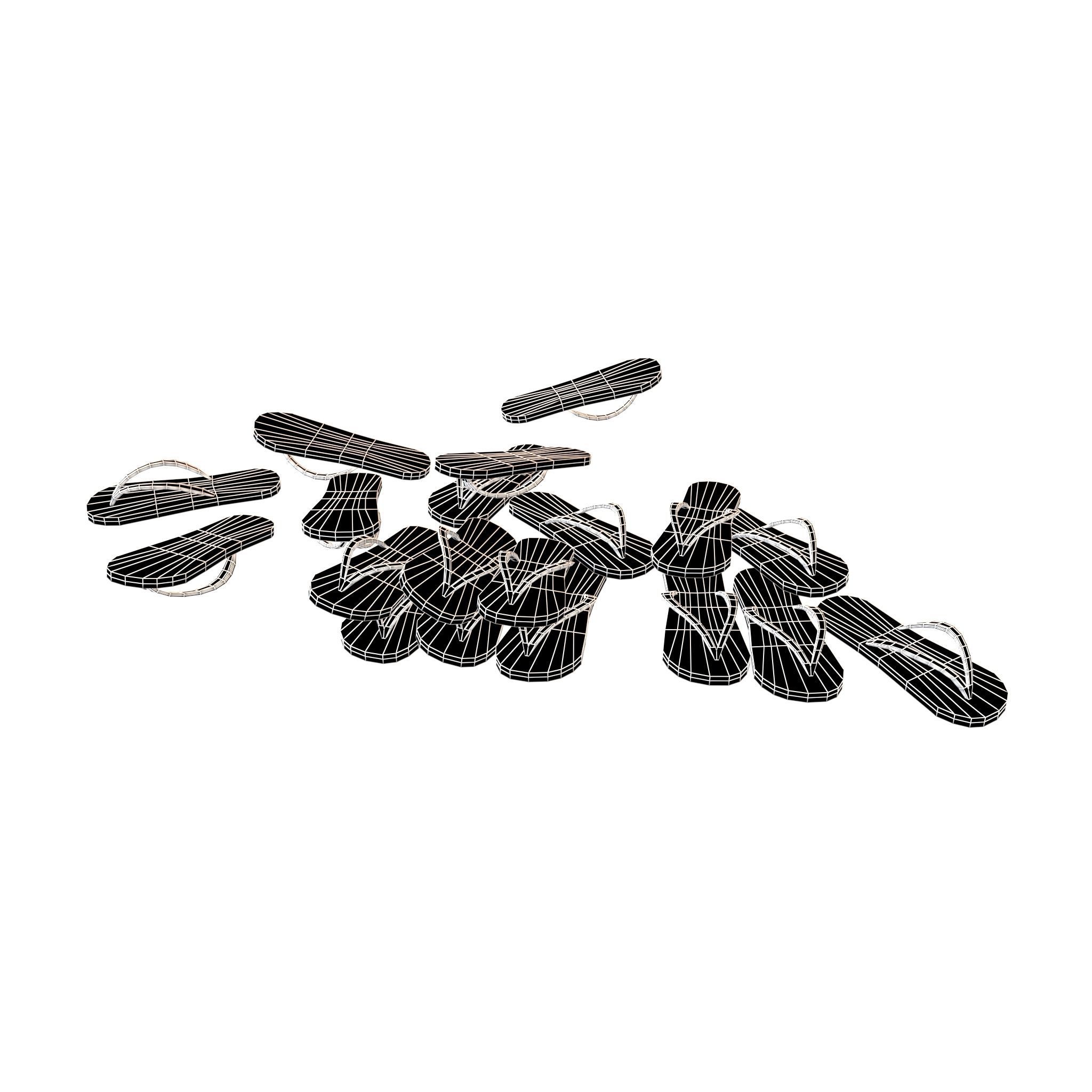 Flip Flops Pile v1 006 Low-poly 3D model_4