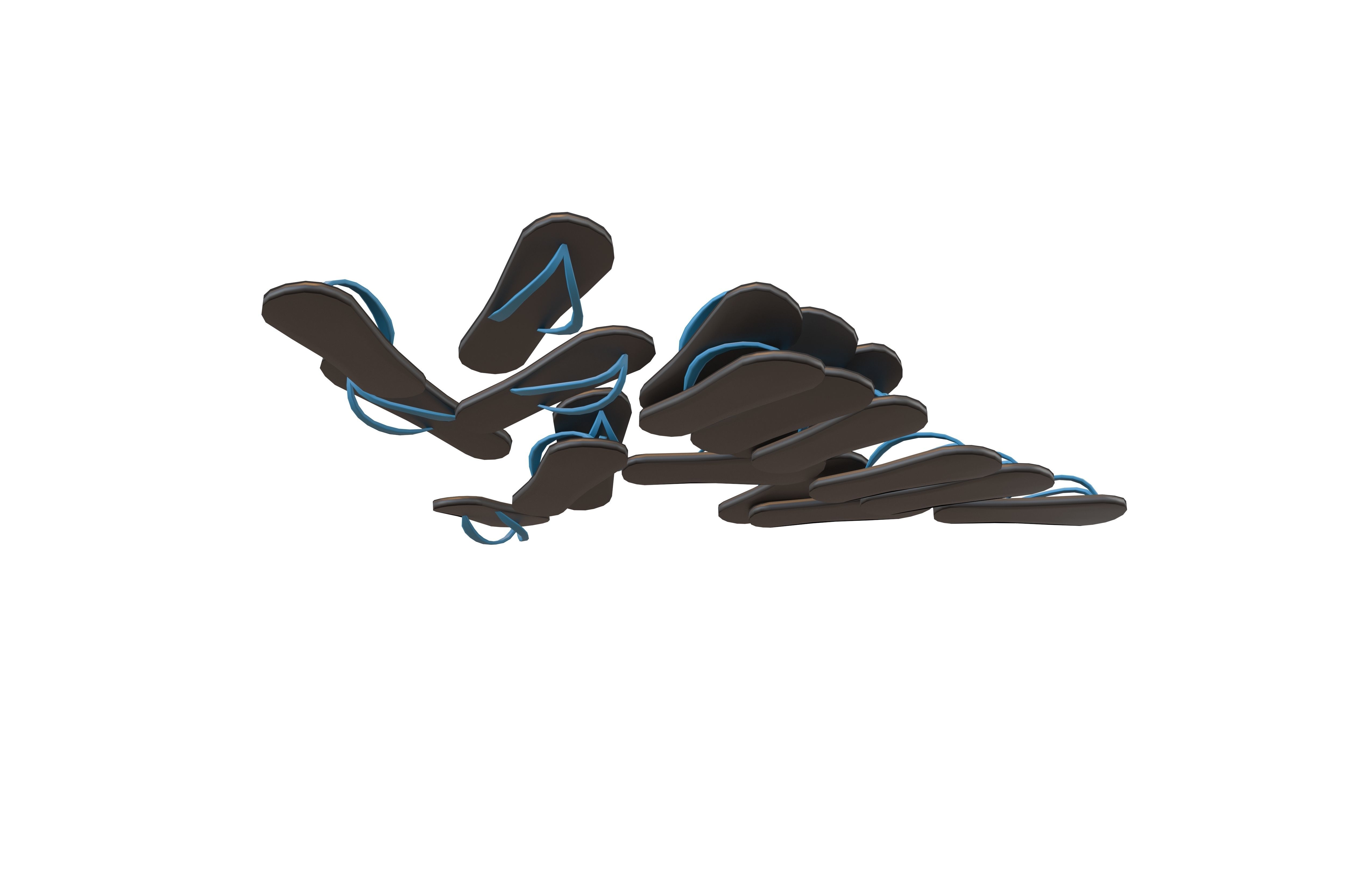 Flip Flops Pile v1 006 Low-poly 3D model_2