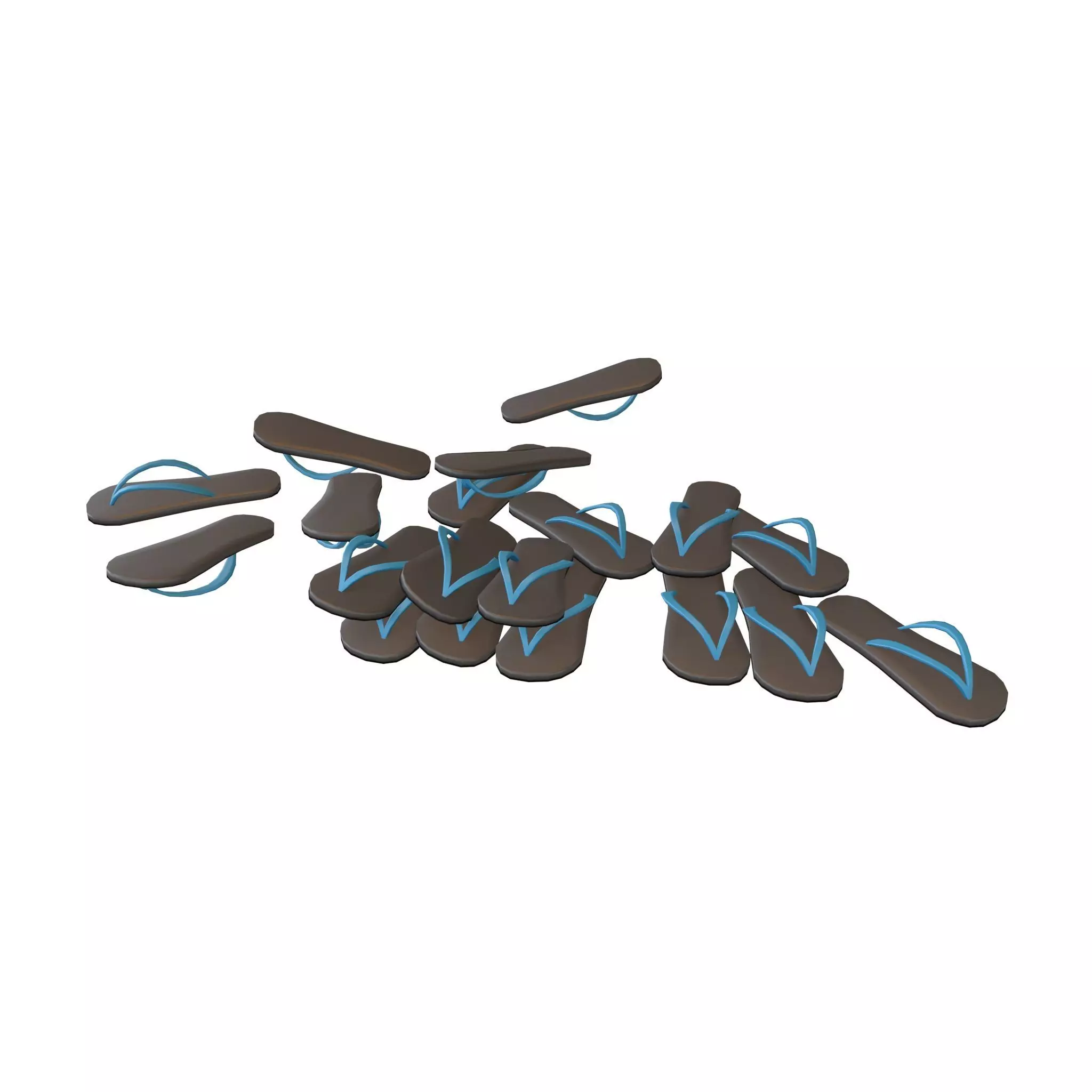 Flip Flops Pile v1 006 Low-poly 3D model_0