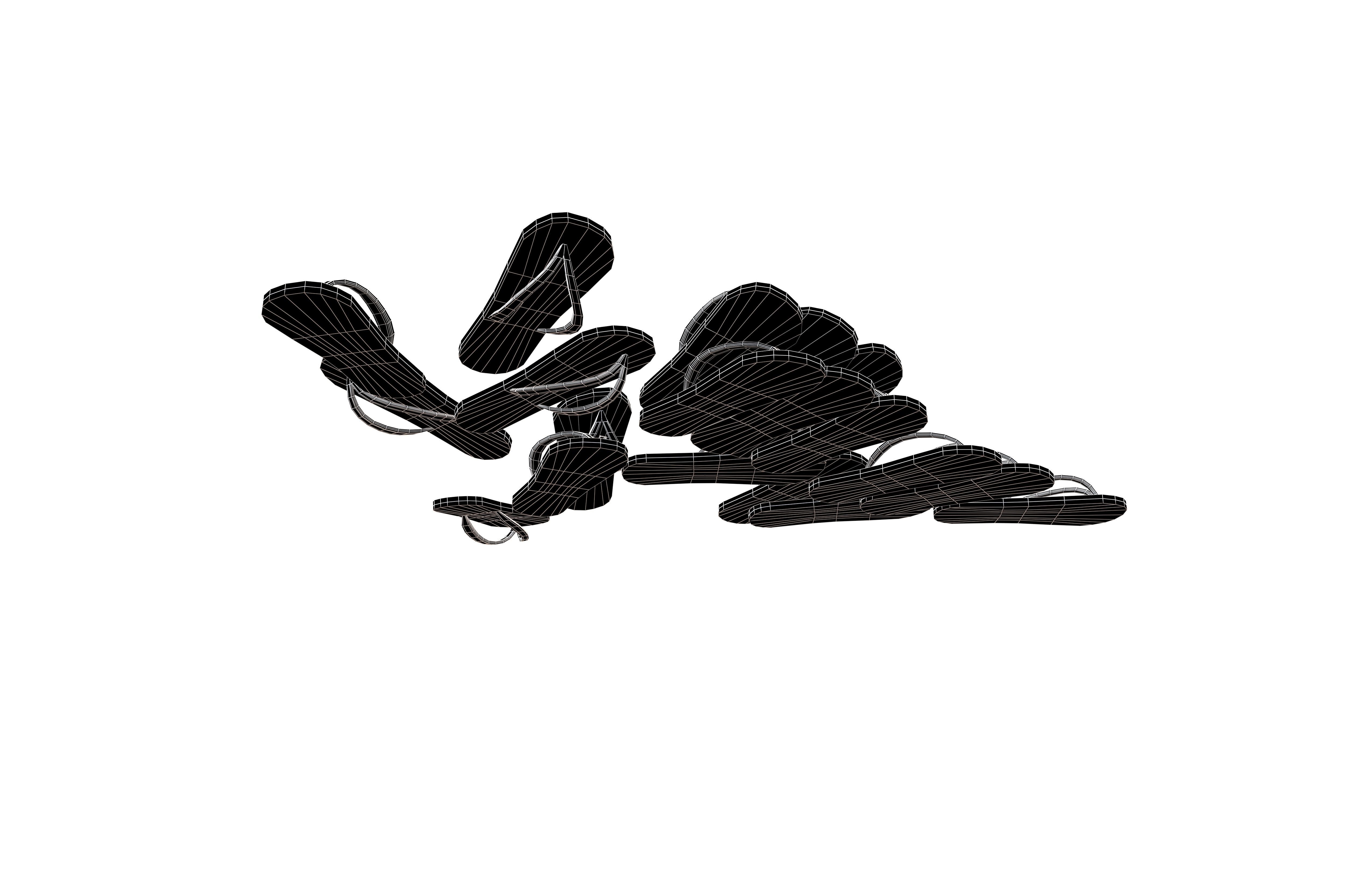 Flip Flops Pile v1 006 Low-poly 3D model_7