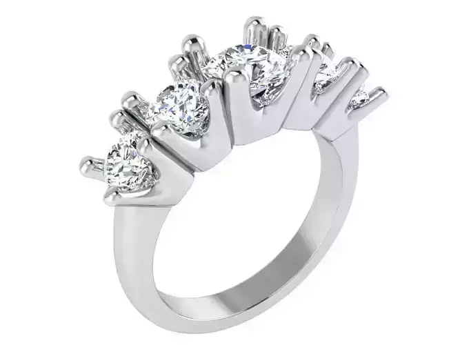 5-Stone Diamond ring 2616 3D print model