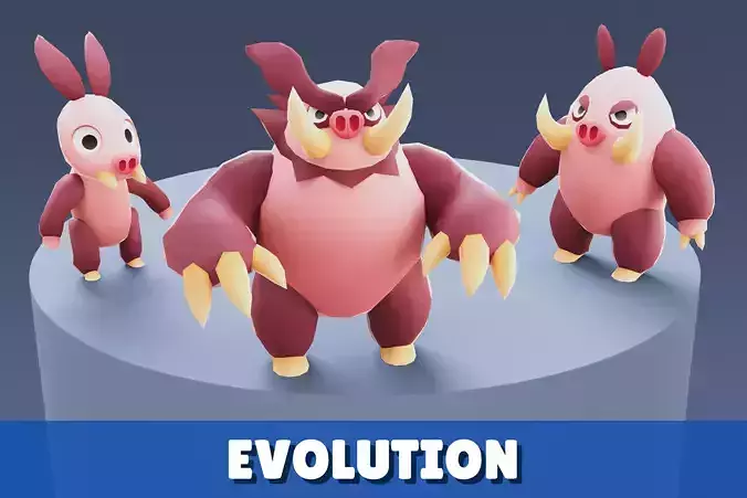 Cartoon Characters - Evolution Jackpanda Warrior