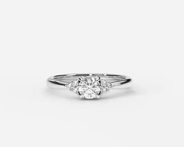 ZDR0218 diamond engagement ring gold 3D print model