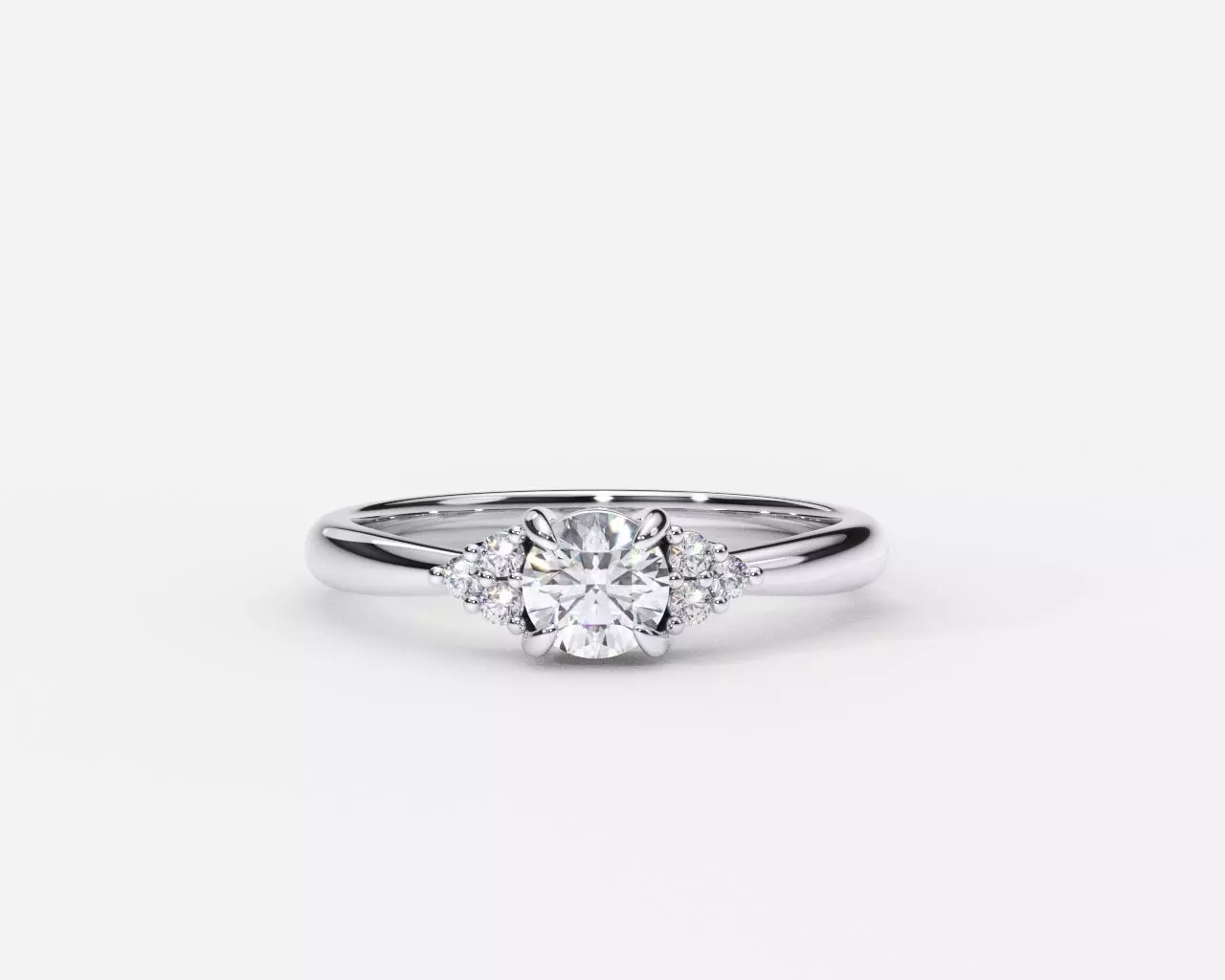 ZDR0218 diamond engagement ring gold 3D print model