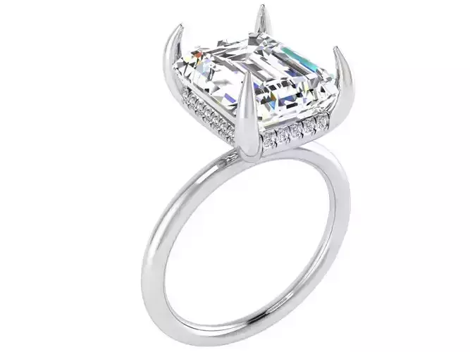 Big Square style Diamond ring 2619 3D print model