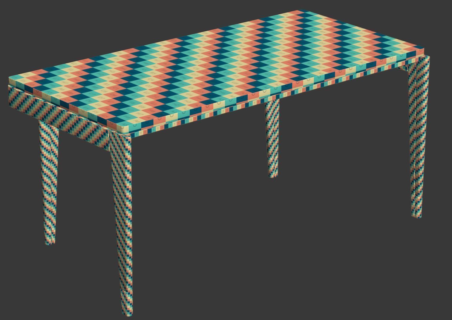 Jean Prouve desk table  3D model_5