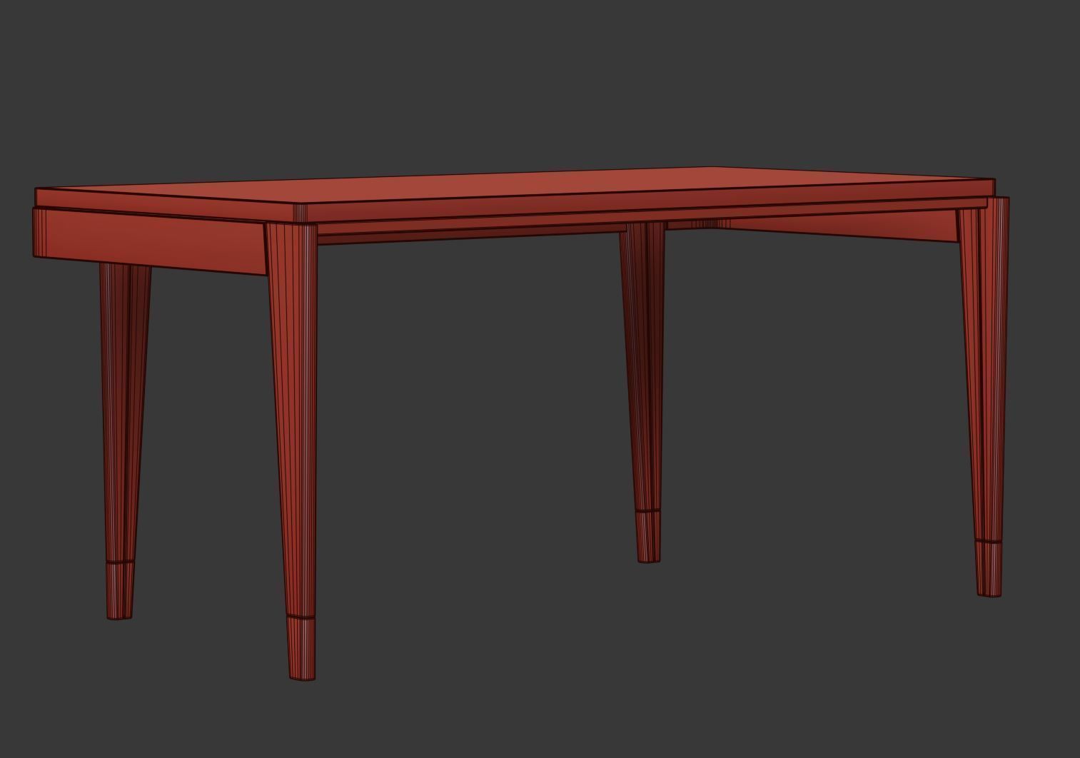 Jean Prouve desk table  3D model_4