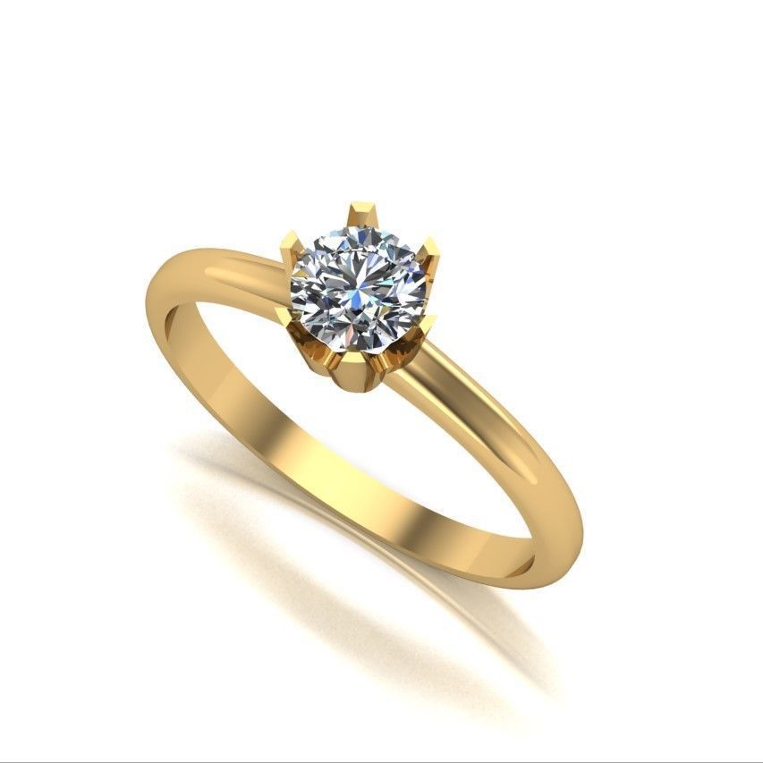 Collection of 15 designed solitaire engagement rings 3D print model_26