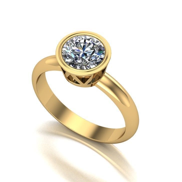 Collection of 15 designed solitaire engagement rings 3D print model_39