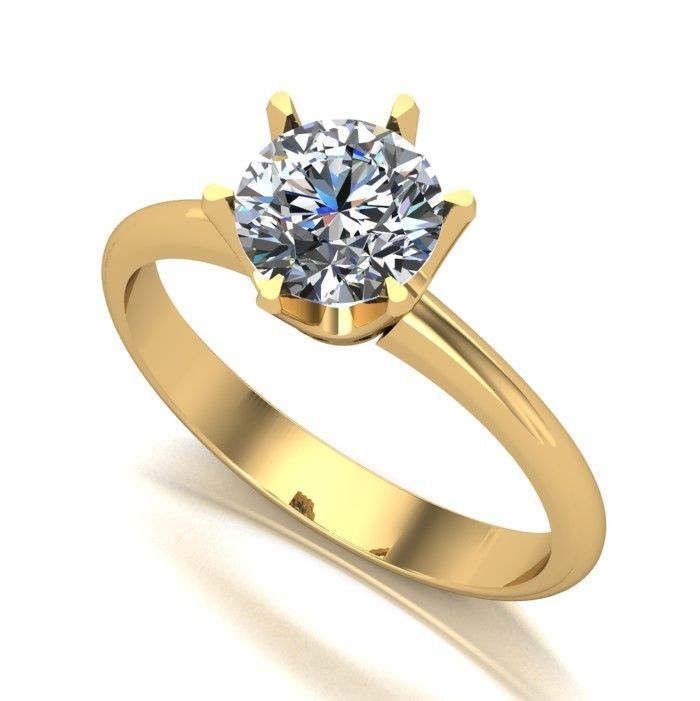 Collection of 15 designed solitaire engagement rings 3D print model_57