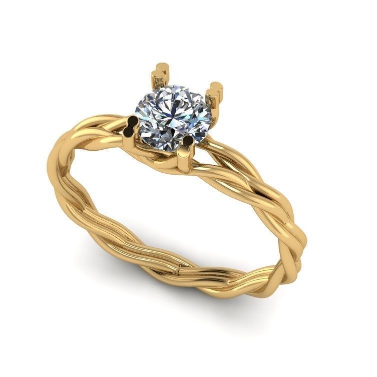 Collection of 15 designed solitaire engagement rings 3D print model_6