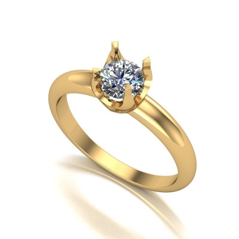 Collection of 15 designed solitaire engagement rings 3D print model_44