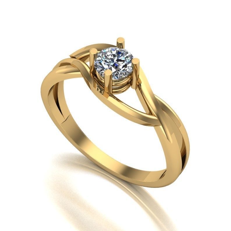 Collection of 15 designed solitaire engagement rings 3D print model_22
